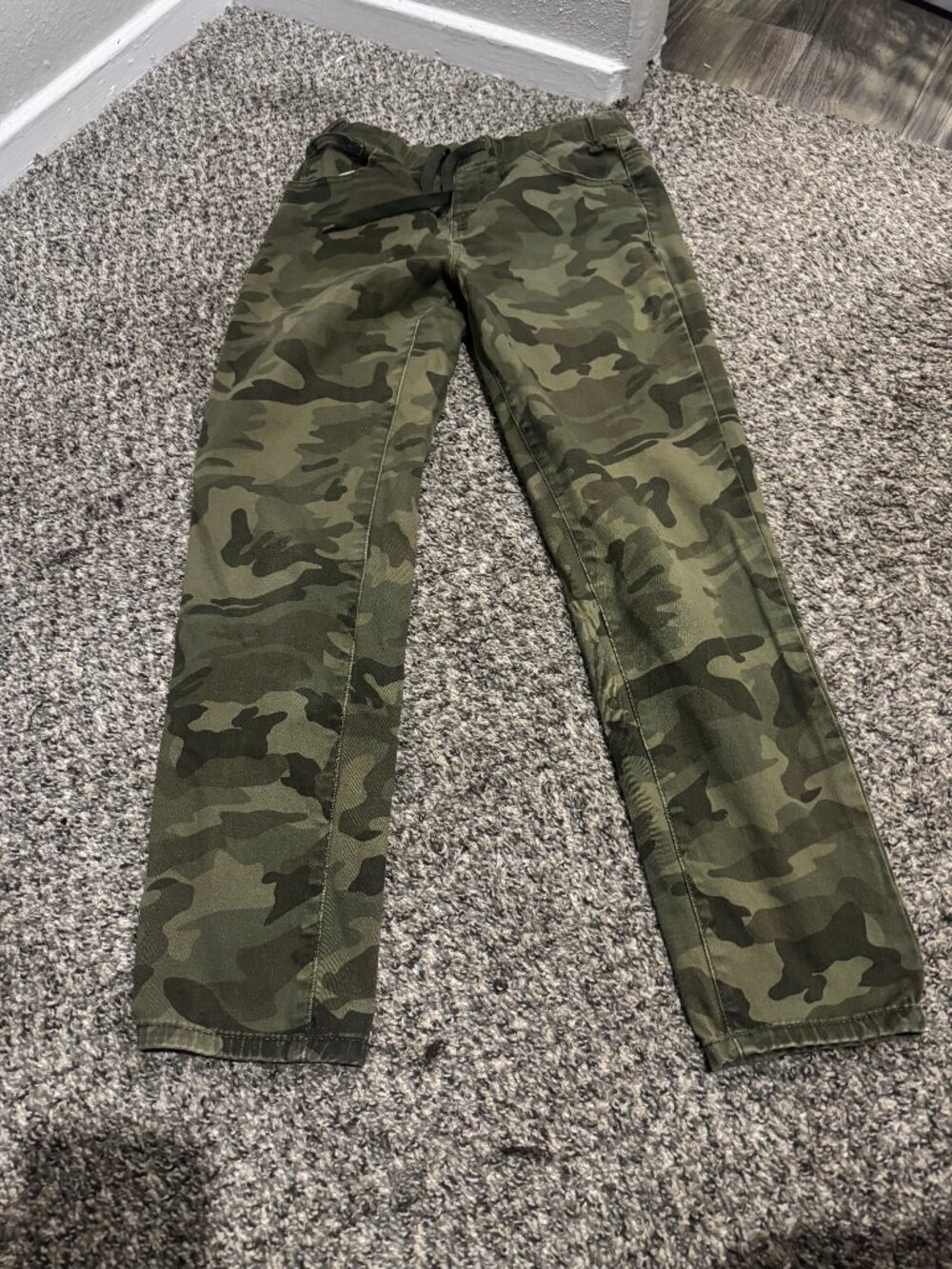 Monkey Ride Jeans Women’s olive green camouflage skinny jeans